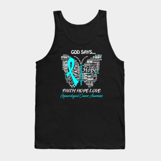 Butterfly Faith Hope Love Gynecologic Cancer Awareness Tank Top